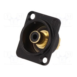 1 pcs x NEUTRIK - NF2D-B-0 - Socket, RCA, female, soldering, gold-plated, Marker: black