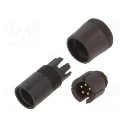1 pcs x BINDER - 09 9789 71 05 - Connector: circular, 719, 60V, PIN: 5, plug, male, soldering, 3A, IP40