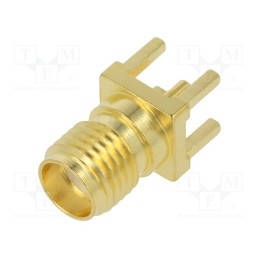 1 pcs x AMPHENOL RF - 132134 - Plug, SMA, female, straight, 50Ω, THT, for cable, PTFE, gold-plated