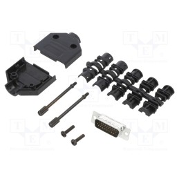 1 pcs x Amphenol Communications Solutions - L17DTPK-P-15+L717HDA26P - D-Sub HD, PIN: 26, male, straight, soldering, for cable, g