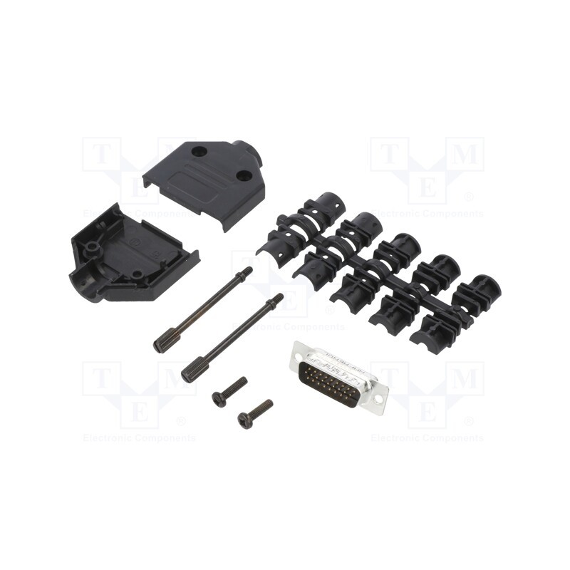 1 pcs x Amphenol Communications Solutions - L17DTPK-P-15+L717HDA26P - D-Sub HD, PIN: 26, male, straight, soldering, for cable, g