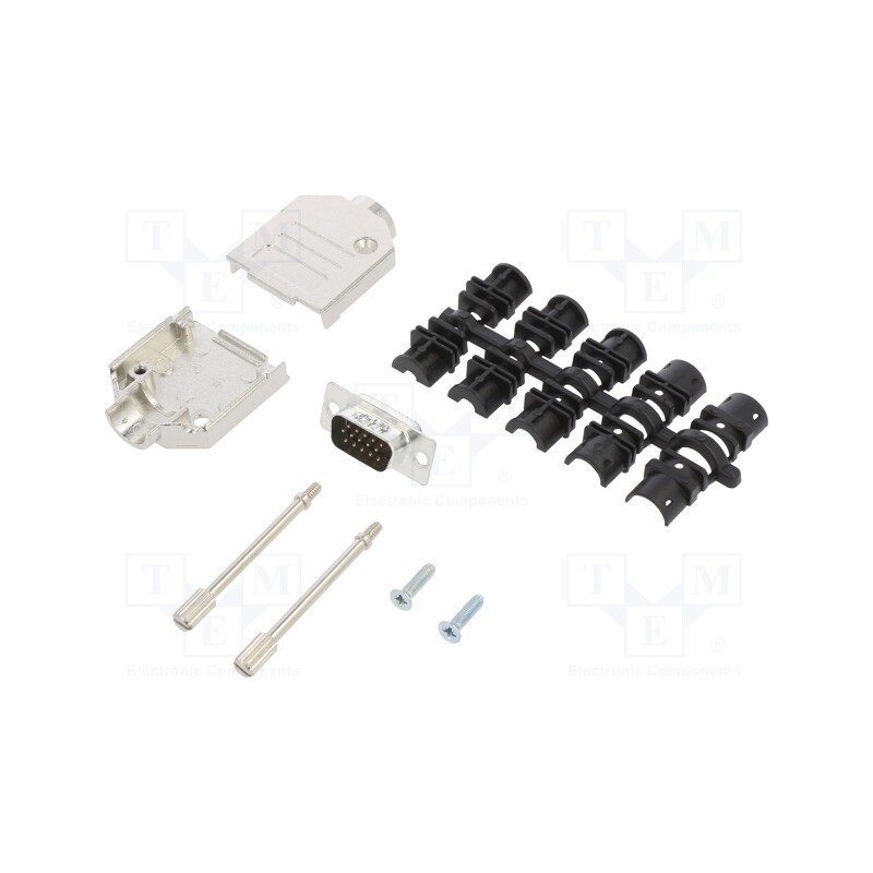 1 pcs x Amphenol Communications Solutions - L17DTZK09+L717HDE15P - D-Sub HD, PIN: 15, male, straight, soldering, for cable, gold