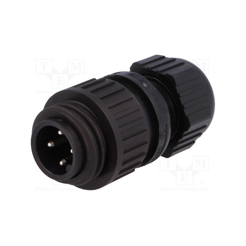 1 pcs x HIRSCHMANN - 934124100 CA 3 LS - Connector: circular, plug, male, IP67, CA, PIN: 4(3+1), 3+PE, 400V
