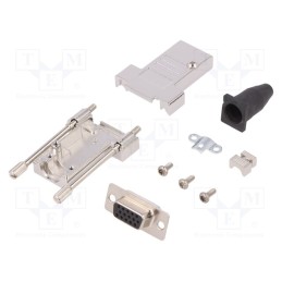 1 pcs x ENCITECH - 6355-0041-11 - D-Sub, PIN: 15, plug, female, soldering, for cable, black