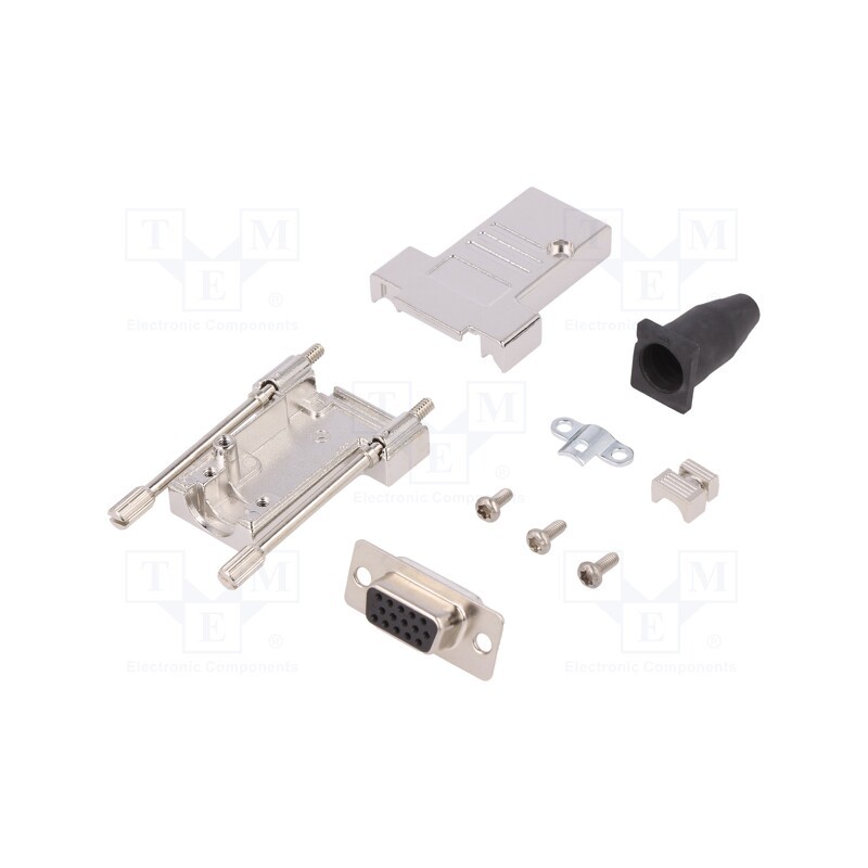 1 pcs x ENCITECH - 6355-0041-11 - D-Sub, PIN: 15, plug, female, soldering, for cable, black