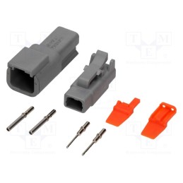 1 pcs x AMPHENOL - ATM2PS-CKIT - Connector: wire-wire, ATM, male + female, plug, for cable, PIN: 2