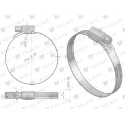Clamping band 8 12 worm clamp w2 steel