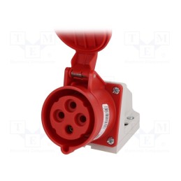 1 pcs x PCE - 124-6K - Connector: AC supply 3-phase, socket, female, 32A, 400VAC, IP44