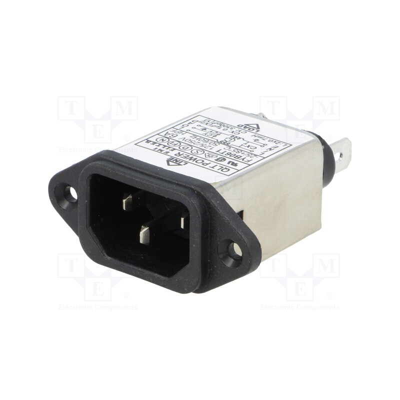 1 pcs x YUNPEN ELECTRONIC - FYB06T1 - Connector: AC supply, socket, male, 6A, 250VAC, IEC 60320, C14 (E)