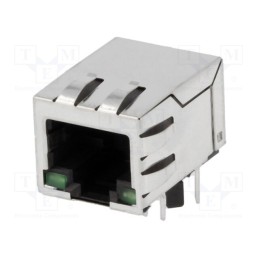 1 pcs x BEL FUSE - SI-60001-F - Socket, RJ45, PIN: 8, shielded,with LED, Layout: 8p8c, THT, angled