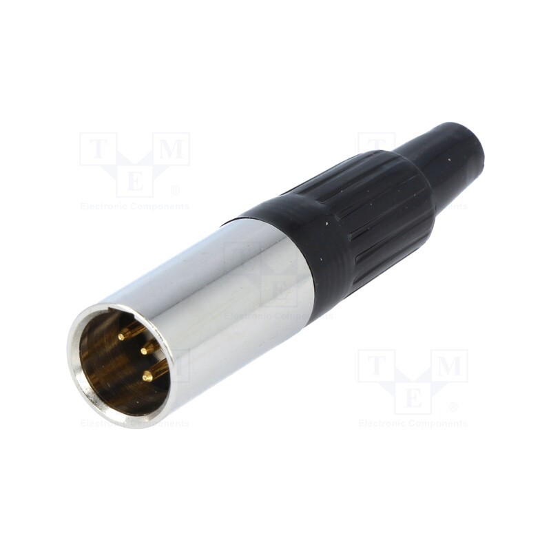 1 pcs x NINIGI - MXLR-4W - Plug, XLR mini, male, PIN: 4, for cable, soldering, straight