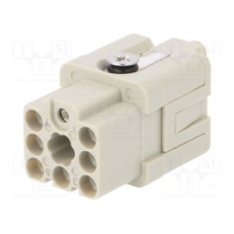 1 pcs x TE Connectivity - HQ-007-F - Connector: HDC, female, HQ, PIN: 8, 7+PE, size 1, w/o contacts, 10A