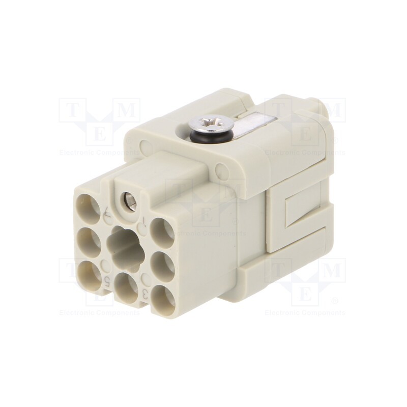 1 pcs x TE Connectivity - HQ-007-F - Connector: HDC, female, HQ, PIN: 8, 7+PE, size 1, w/o contacts, 10A