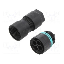 1 pcs x TECHNO - THB.387.A2A.L - Connector: AC supply, screw terminal, male, TH387, 7÷13.5mm, 500V