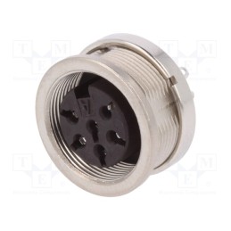 1 pcs x AMPHENOL - C09131N0061002U - Connector: M16, socket, female, soldering, PIN: 6, 5A, 300V, 0.5mm2