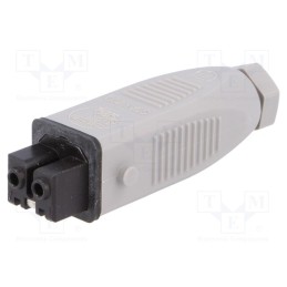 1 pcs x HIRSCHMANN - 932037106 STAK 200 - Connector: rectangular, ST, plug, female, PIN: 2, tinned, IP54, 16A
