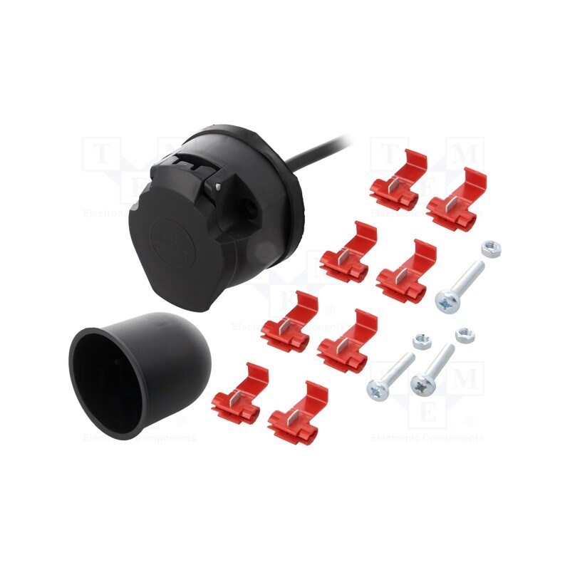 1 set x TESAT - WH12-01-150 - Connector: automotive, socket, for panel mounting, PIN: 7, 1.5m