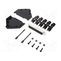 1 pcs x Amphenol Communications Solutions - L17DTPK-P-37+L717SDC37P - D-Sub, PIN: 37, male, straight, soldering, for cable, gold