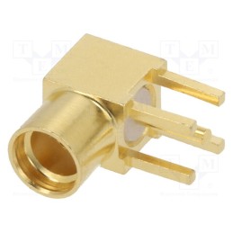 1 pcs x LINX TECHNOLOGIES - CONMMCX002 - Socket, MMCX, female, angled 90°, 50Ω, THT, on PCBs, PTFE
