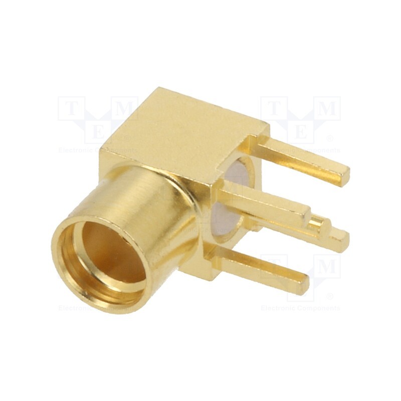 1 pcs x LINX TECHNOLOGIES - CONMMCX002 - Socket, MMCX, female, angled 90°, 50Ω, THT, on PCBs, PTFE