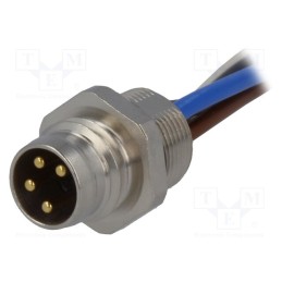 1 pcs x CONEC - SAL-8-FS4-0,2 - Connector: M8, 0.2m, male, PIN: 4, for panel mounting,screw-in