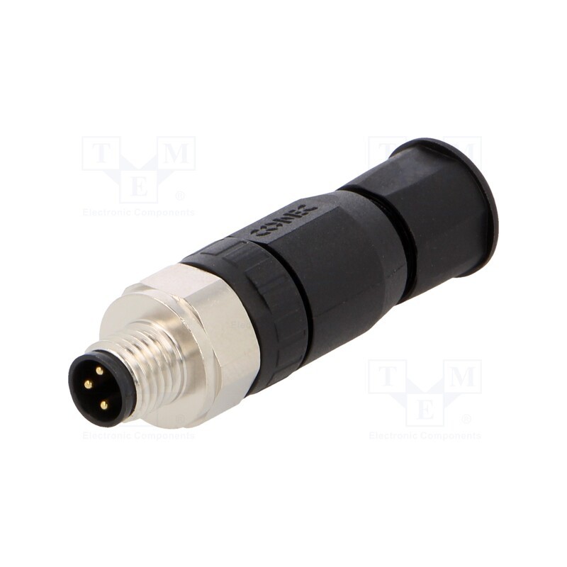 1 pcs x CONEC - SAL-8-RSC3-S5,5 - Connector: M8, male, PIN: 3, straight, for cable, plug, IP67, 4÷5.5mm