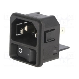 1 pcs x SCHURTER - DC11.0001.303 - Connector: AC supply, socket, male, 15A, 250VAC, IEC 60320, C14 (E)