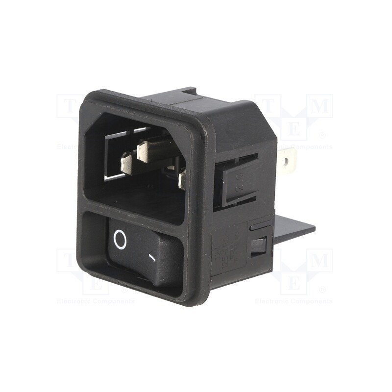 1 pcs x SCHURTER - DC11.0001.303 - Connector: AC supply, socket, male, 15A, 250VAC, IEC 60320, C14 (E)