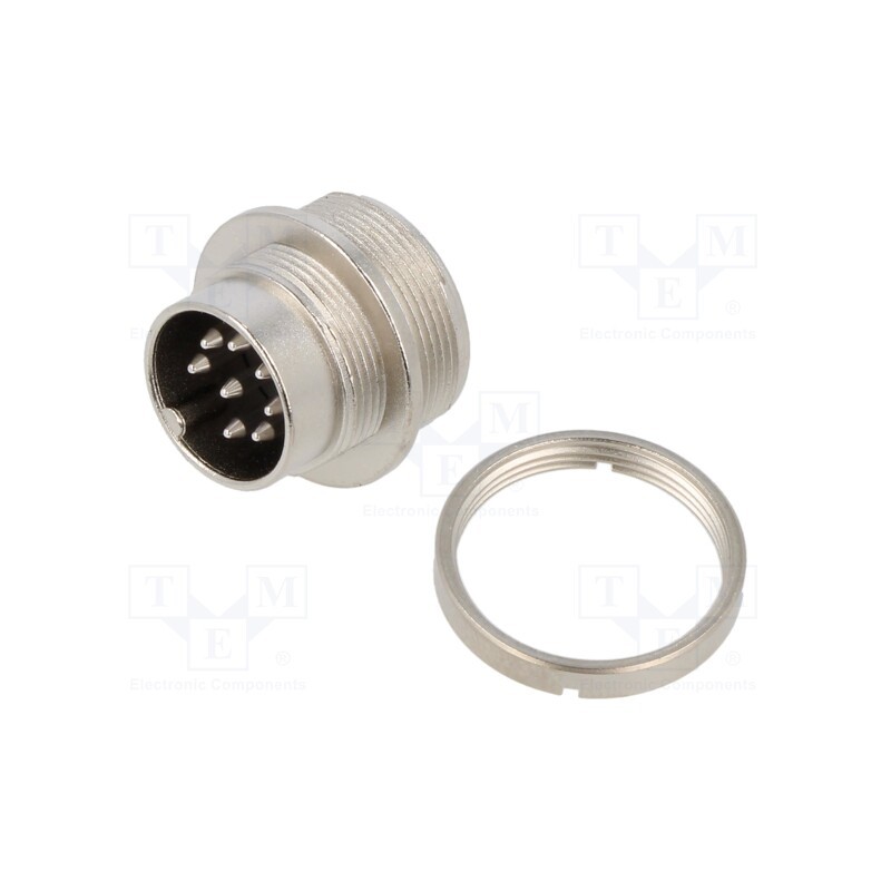 1 pcs x BINDER - 09 0473 00 08 - Connector: M16, socket, male, soldering, PIN: 8, 5A, 32V, straight