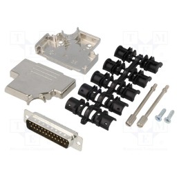 1 pcs x ENCITECH - D45ZK25-DMP-K - D-Sub, PIN: 25, plug, male, soldering, for cable, black