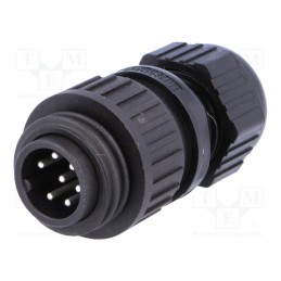 1 pcs x HIRSCHMANN - 934126100 CA 6 LS - Connector: circular, plug, male, IP67, CA, PIN: 7(6+1), 6+PE, 250V