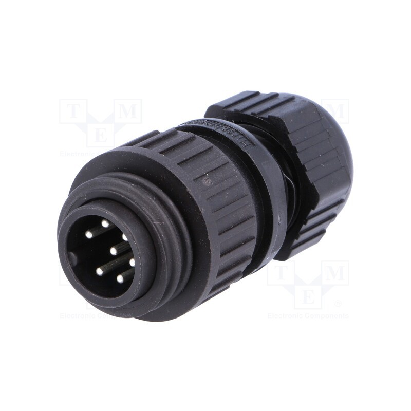 1 pcs x HIRSCHMANN - 934126100 CA 6 LS - Connector: circular, plug, male, IP67, CA, PIN: 7(6+1), 6+PE, 250V