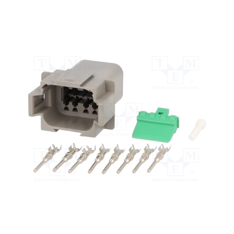 1 pcs x DEUTSCH - S-DT 04-08 PA - Connector: wire-wire, DT, male, plug, for cable, PIN: 8, crimped
