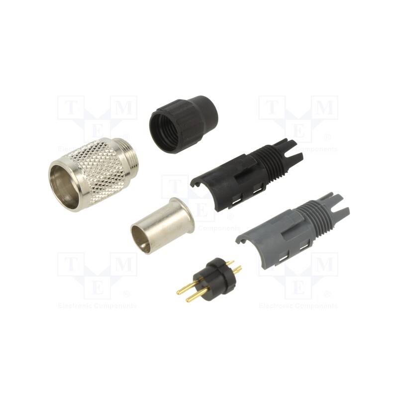 1 pcs x BINDER - 99 0071 100 02 - Connector: M9, plug, male, Plating: gold-plated, 125V, IP40, PIN: 2