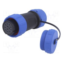 1 pcs x WEIPU - SP2110/S12II-1C - Plug, SP21, female, PIN: 12, with protective cap, IP68, 7÷12mm, 5A