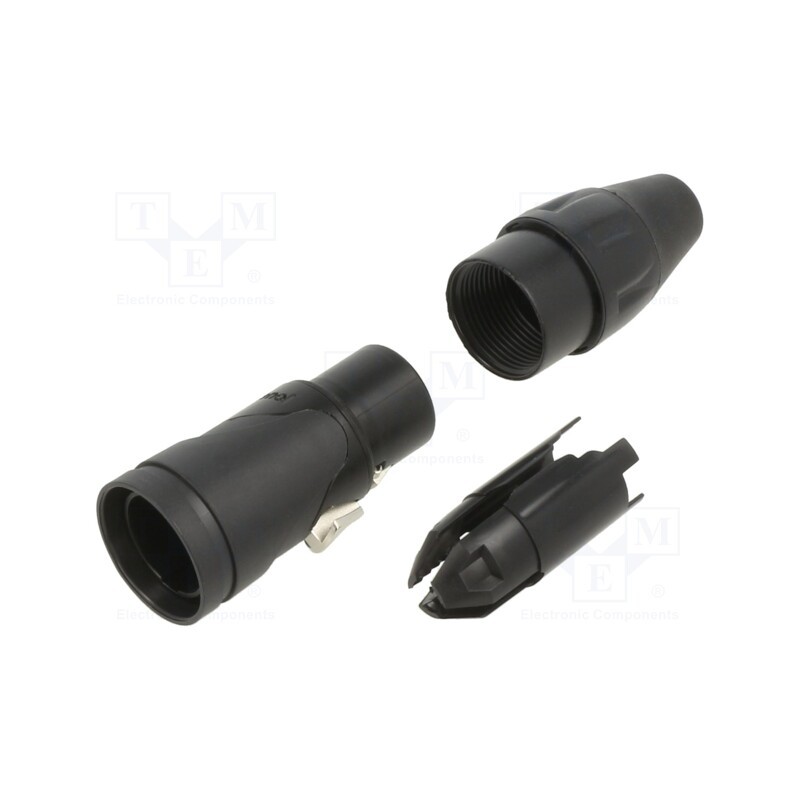 1 pcs x AMPHENOL - AXX3FB-AU - XLR cable connector, female, 3 pin, blac