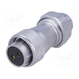 1 pcs x WEIPU - WF20K2TE1 - Plug, WF20, female, PIN: 2, IP67, 9÷10.5mm, 25A, soldering, for cable