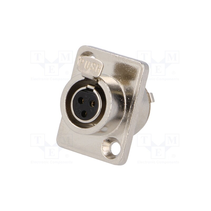 1 pcs x NINIGI - MXLR-3G-C - Socket, XLR mini, female, PIN: 3, soldering, Cutout: Ø15mm