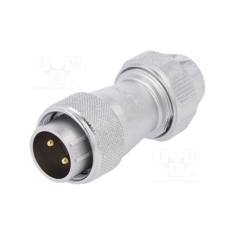 1 pcs x WEIPU - WF20J2TE1 - Plug, WF20, male, PIN: 2, IP67, 9÷10.5mm, 25A, soldering, for cable