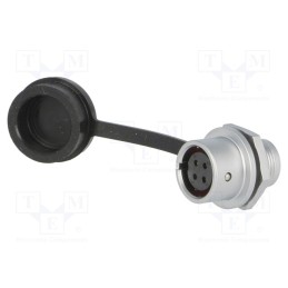 1 pcs x WEIPU - SF1212/S4 - Socket, SF12, female, PIN: 4, IP67, 5A, soldering, 200V, 0.75mm2