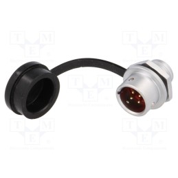 1 pcs x WEIPU - SF1212/P4 - Socket, SF12, male, PIN: 4, IP67, 5A, soldering, 200V, 0.75mm2