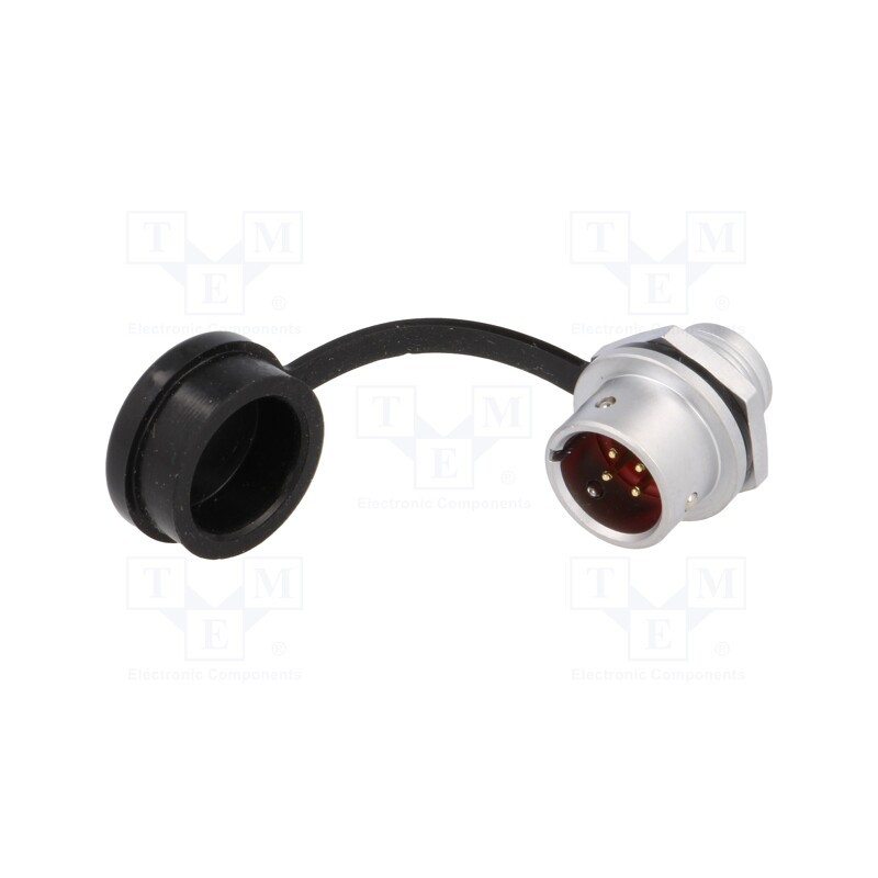 1 pcs x WEIPU - SF1212/P4 - Socket, SF12, male, PIN: 4, IP67, 5A, soldering, 200V, 0.75mm2
