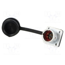 1 pcs x WEIPU - SF1213/P4 - Socket, SF12, male, PIN: 4, IP67, 5A, soldering, 200V, 0.75mm2