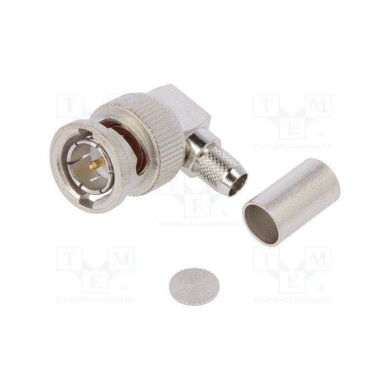 1 pcs x TELEGu00c4RTNER - J01002A1356 - Plug, BNC, male, angled 90°, 75Ω, soldering,crimped, for cable