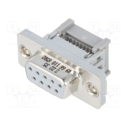 1 pcs x HARTING - 9661186502 - D-Sub, PIN: 9, plug, female, for ribbon cable, IDC, UNC 4-40, 1.27mm