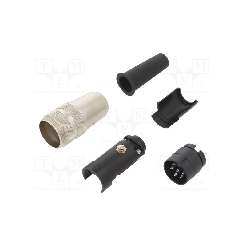 1 pcs x BINDER - 09 0321 00 06 - Connector: M16, plug, 680, male, PIN: 6, unshielded, silver plated