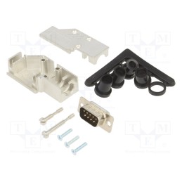 1 pcs x ENCITECH - DCMR09-ULP-DBP-K - D-Sub, PIN: 9, plug, male, angled 90°, soldering, for cable, black