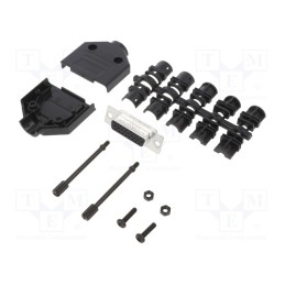 1 pcs x Amphenol Communications Solutions - L17DTPK-P-15+L77HDA26S - D-Sub HD, PIN: 26, female, straight, soldering, for cable, 