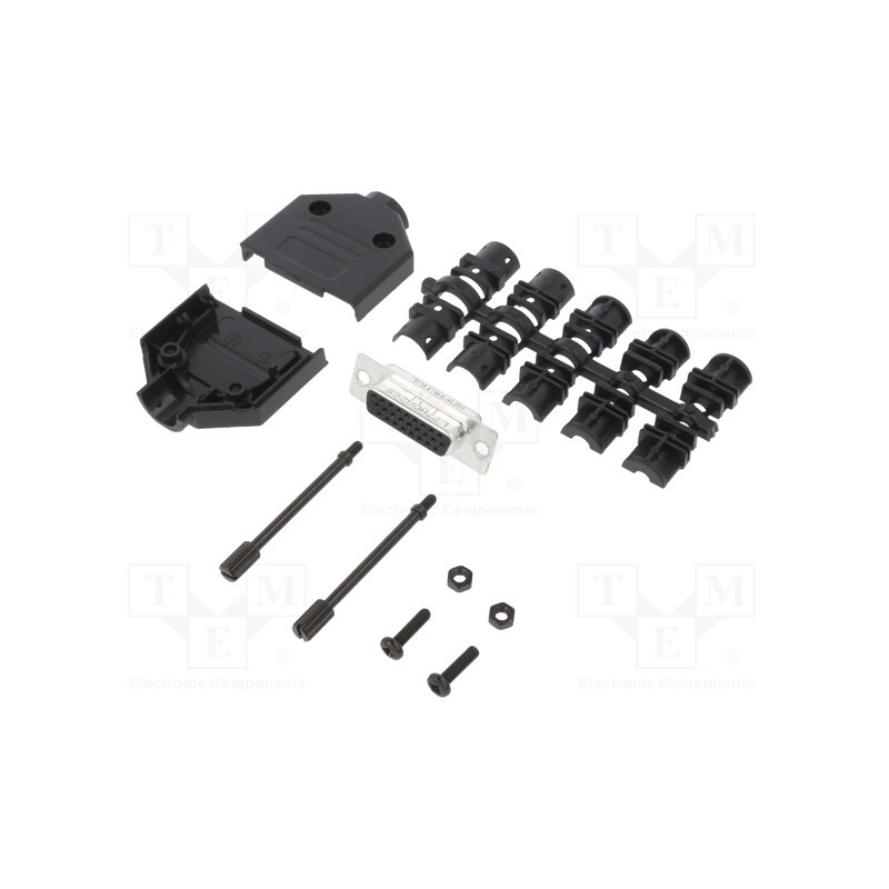 1 pcs x Amphenol Communications Solutions - L17DTPK-P-15+L77HDA26S - D-Sub HD, PIN: 26, female, straight, soldering, for cable, 