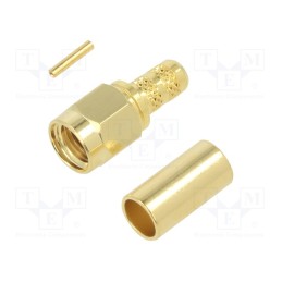 1 pcs x AMPHENOL RF - 132113RP - Plug, RP-SMA, reverse,female, straight, 50Ω, soldering,crimped
